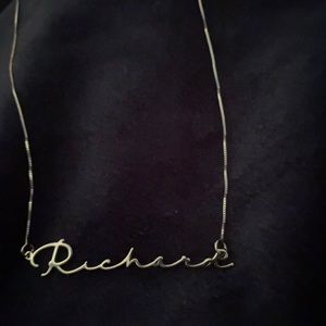 NWT Oak and Luna MON PETIT Name Necklace 14Kt Gold